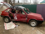 В Киреевском районе «девятка» врезалась в авто и опору ЛЭП: пострадала женщина