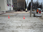 В Туле перед автовокзалом идет ремонт тротуара на площади более 1100 кв.м.