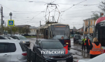 В Туле на улице Коминтерна нарушено движение трамваев