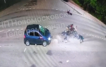 Момент ДТП с Opel и тремя питбайками в Узловском районе попал на камеру