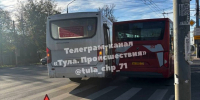 Автобус и троллейбус устроили ДТП на улице Токарева в Туле - ИА Тульская служба новостей