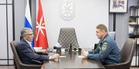 Губернатор Тульской области Дмитрий Миляев встретился с начальником ГУ МЧС России по Тульской области Алексеем Сабадыревым - МЧС