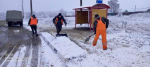 Под Богородицком дорожники расчистили трассу и остановку от снега