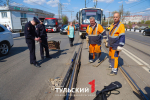 Движение трамваев из Пролетарского округа в центр Тулы полностью заблокировано