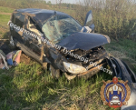 В Веневском районе автоледи на машине Hyundai перевернулась в кювет