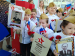 Грандиозный патриотический флэшмоб провели лицеисты в честь Дня Победы