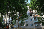 В Щекине восстанавливают поврежденный беспилотником жилой дом