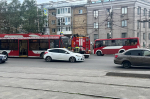На проспекте Ленина в Туле столкнулись троллейбус и пожарная машина