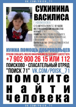 Семилетняя девочка Василиса пропала в Новомосковске Тульской области